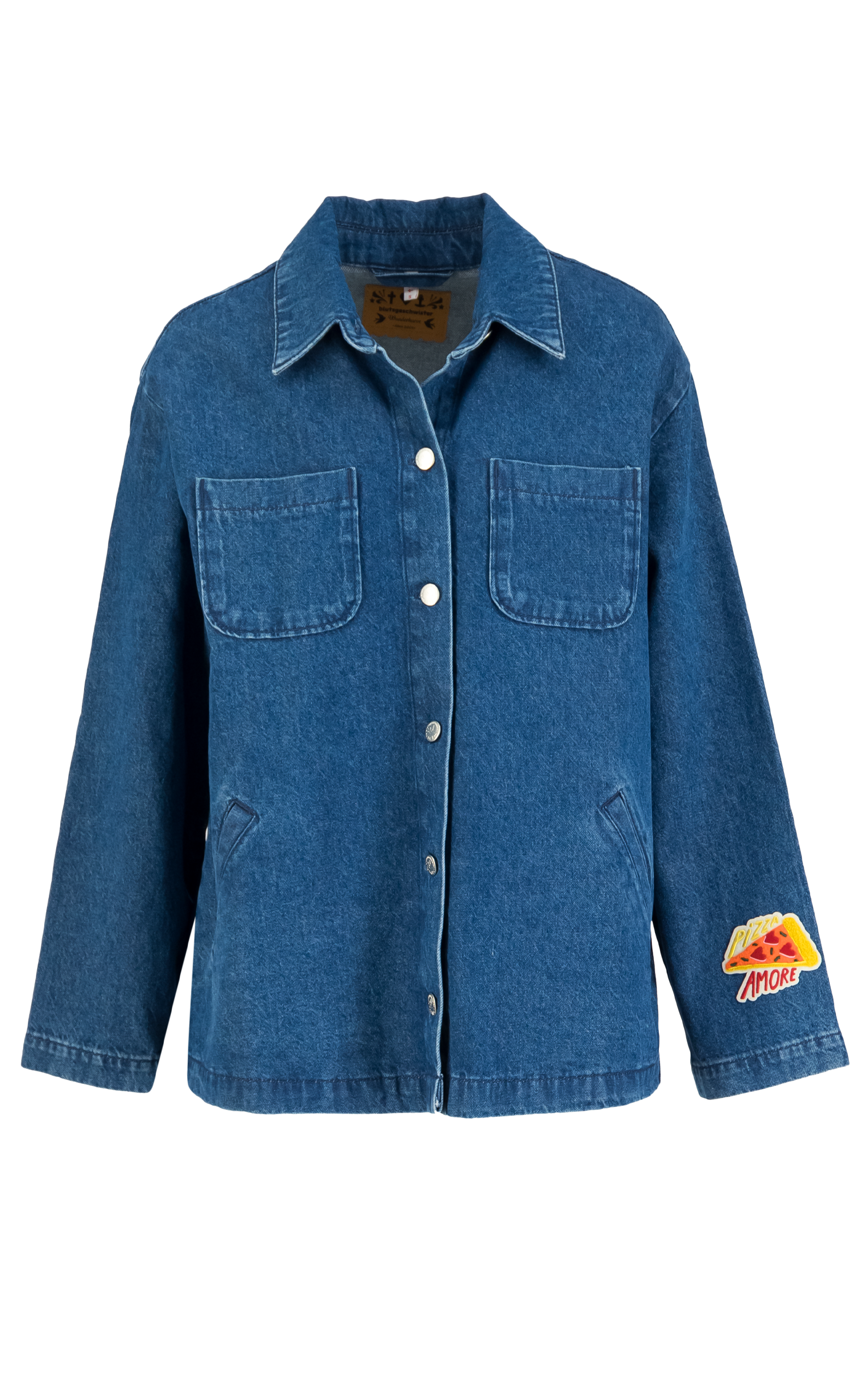 Blutsgeschwister - Shacket Love Shack Ocean Indigo Denim Embroidery