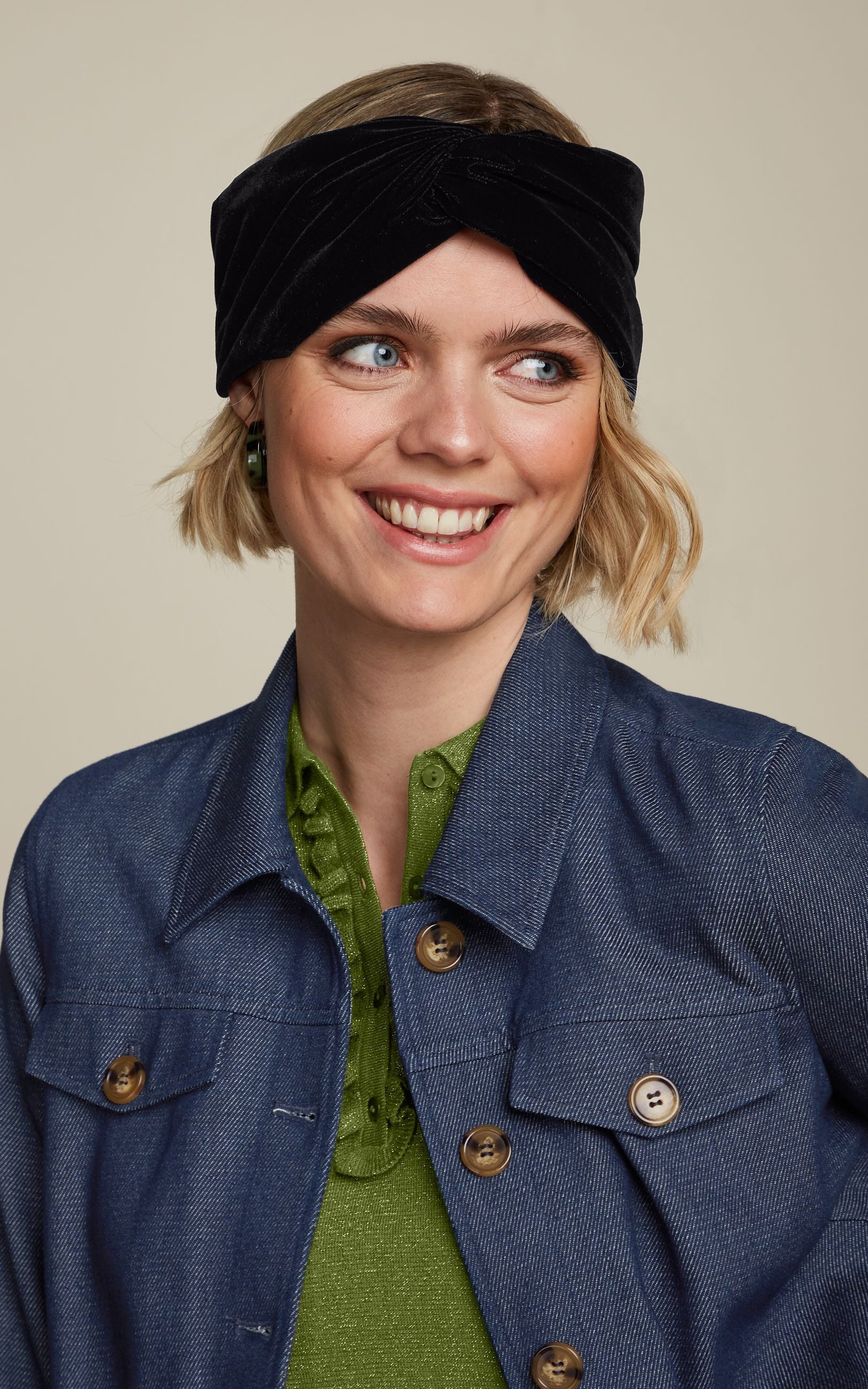 Twist Hairband Gamine Velvet Black