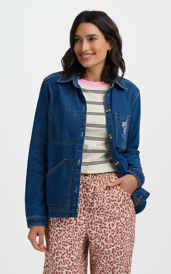 Sugarhill Brighton - Dita Denim Jacket Deep Indigo Denim