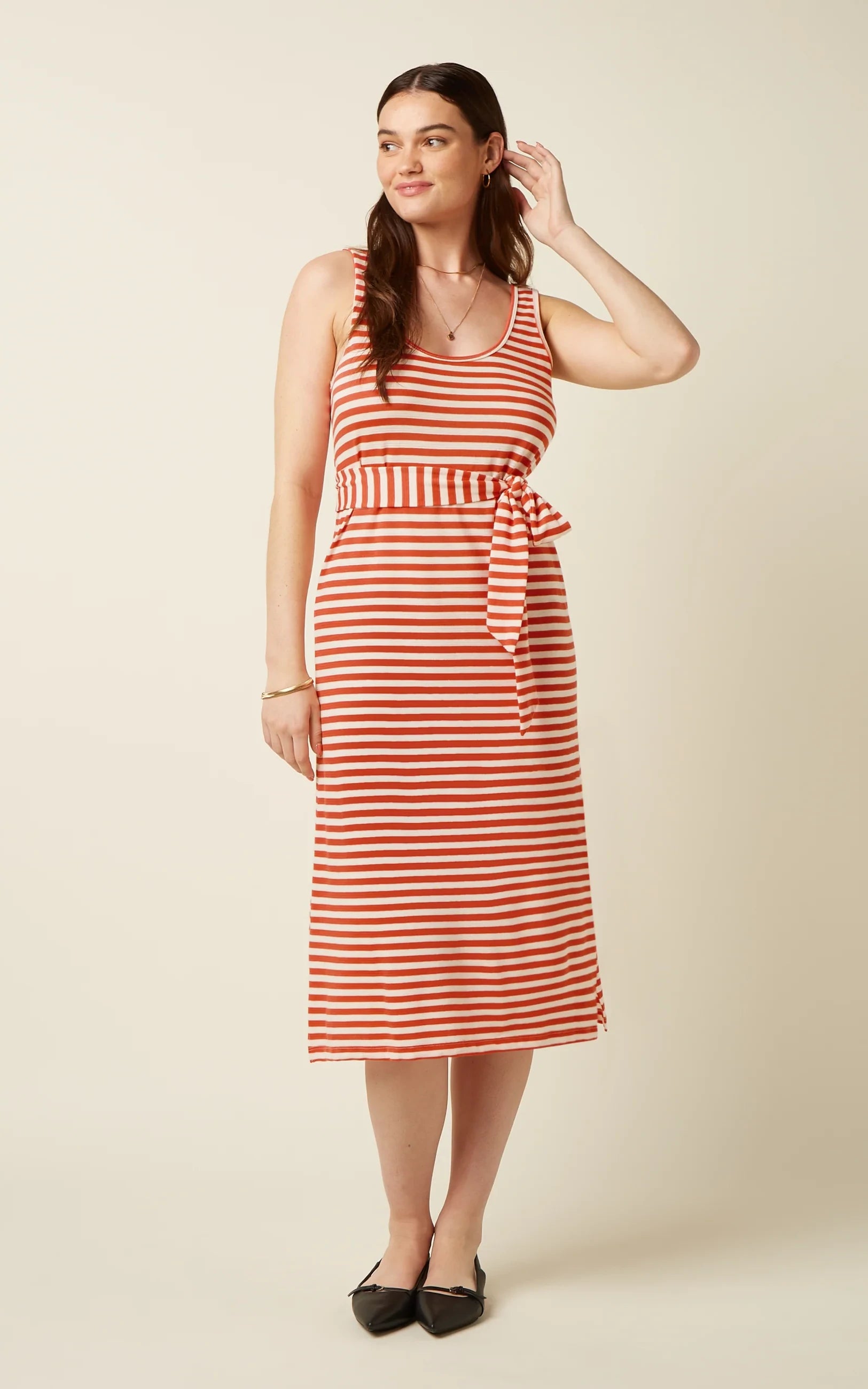 King Louie - Brigitta Dress Chopito Stripe Summer Fig