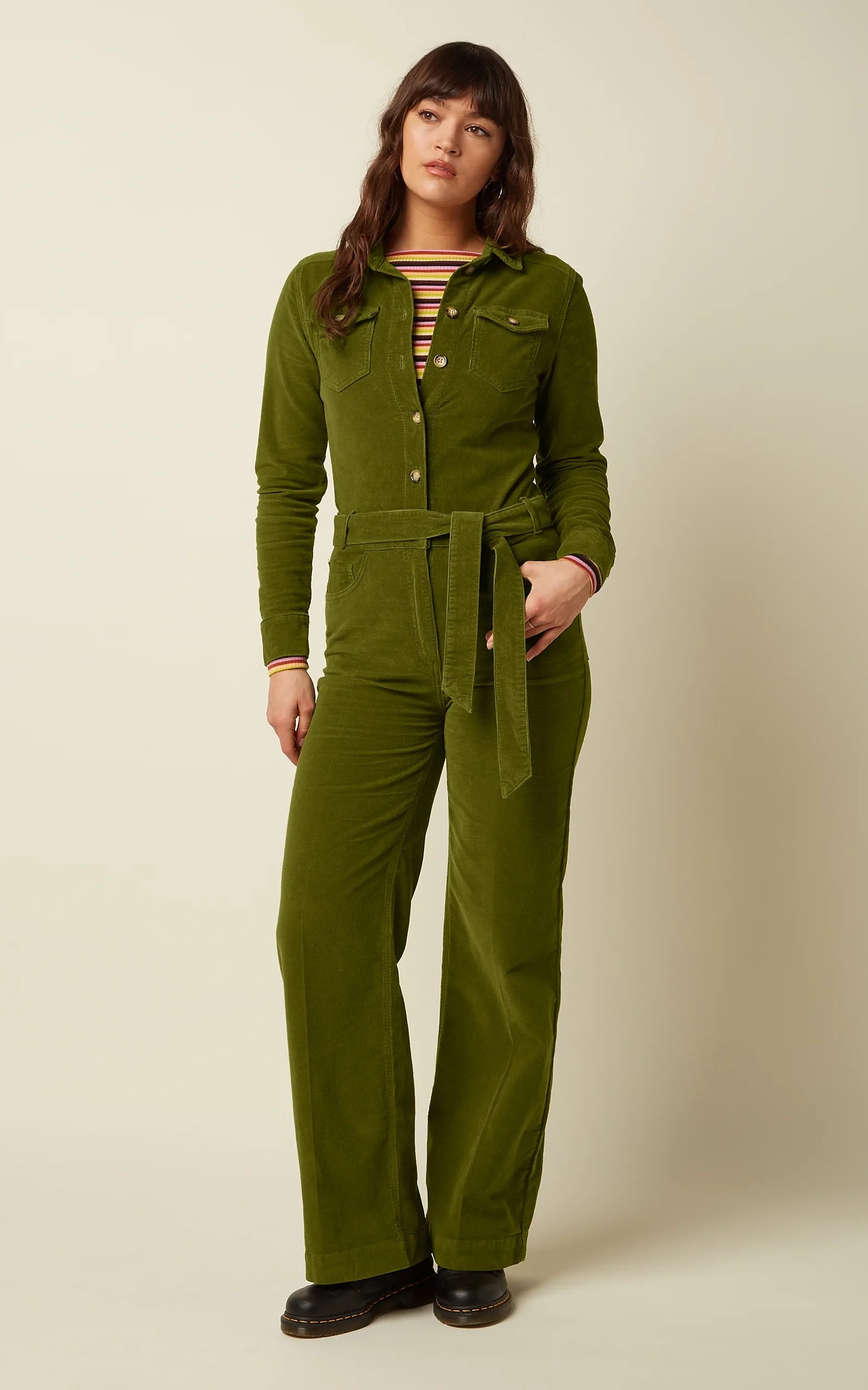 King Louie - Mia Jumpsuit Baby Cord Posey Green