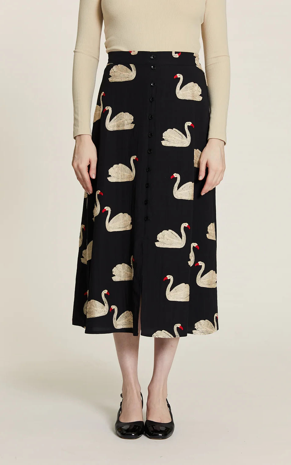 Pepaloves - Swan Embroidered Skirt