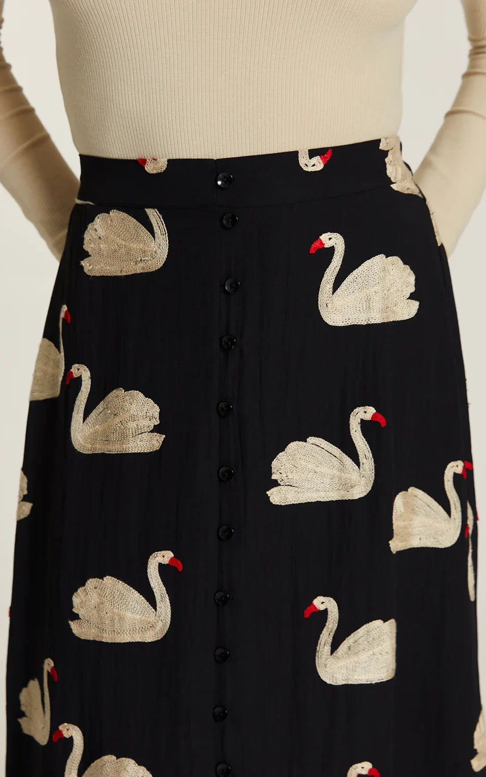 Pepaloves - Swan Embroidered Skirt