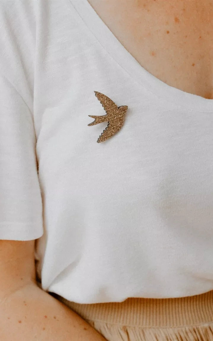 Pin Swallow Multi Silver Pink