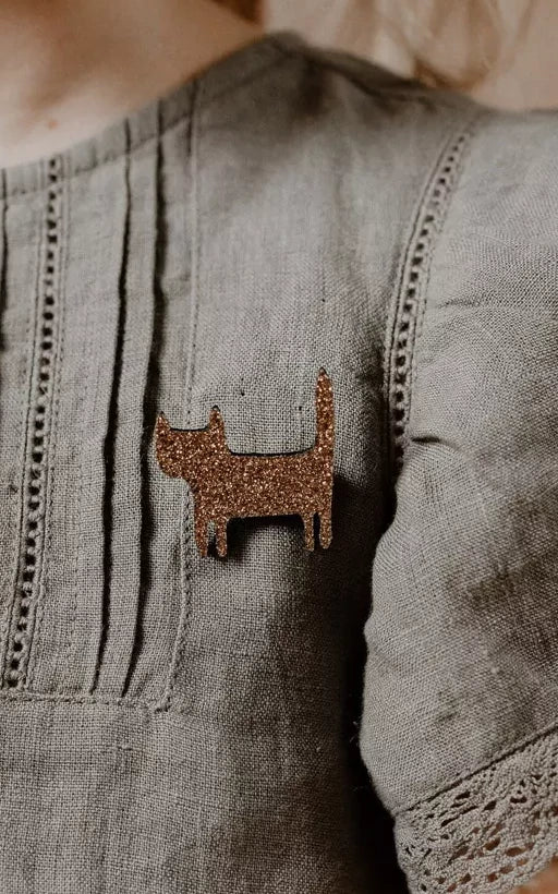 Brooch Standing Cat Silver