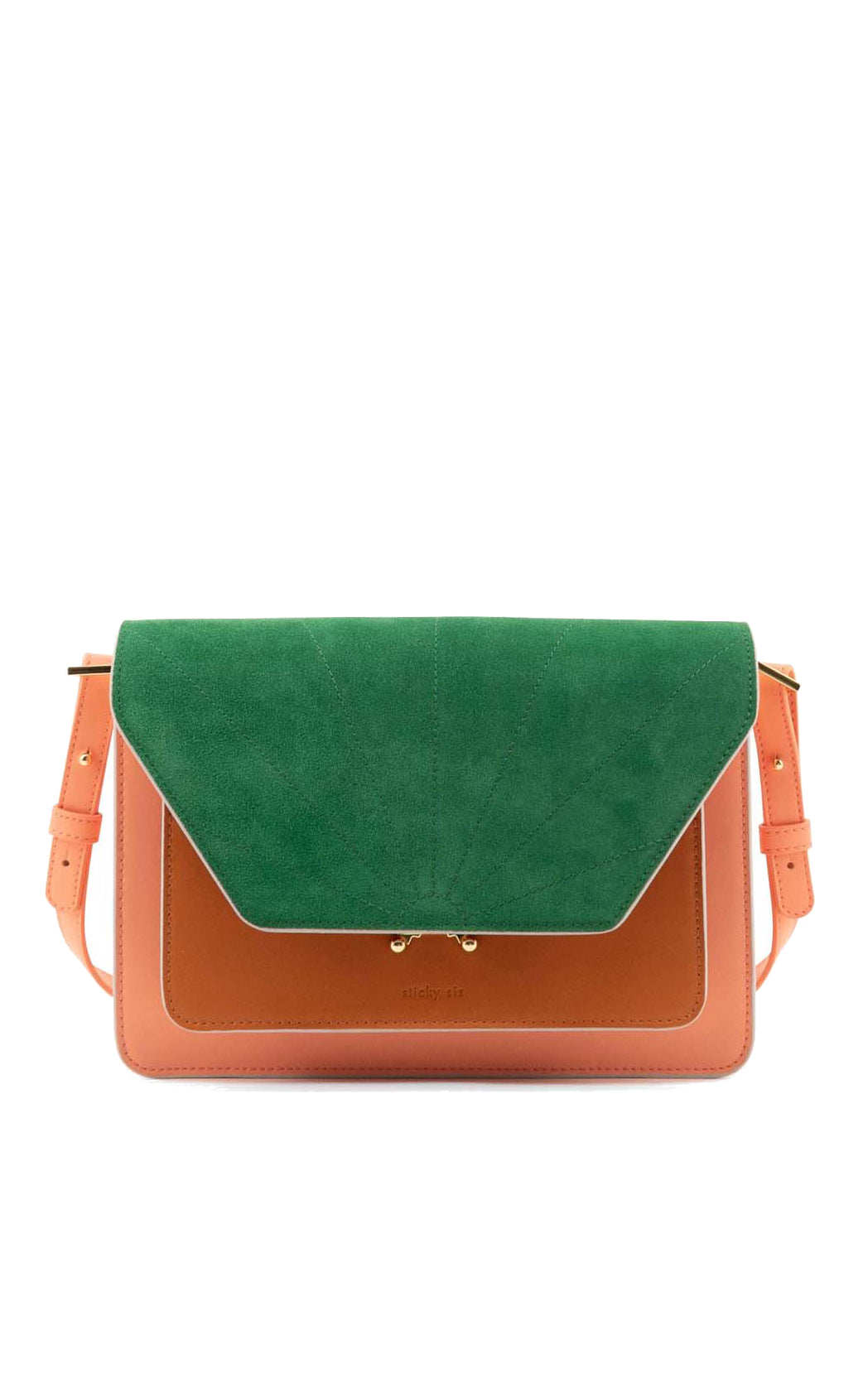 Satchel La Promenade French Pink + Croissant Brown + Paris Green