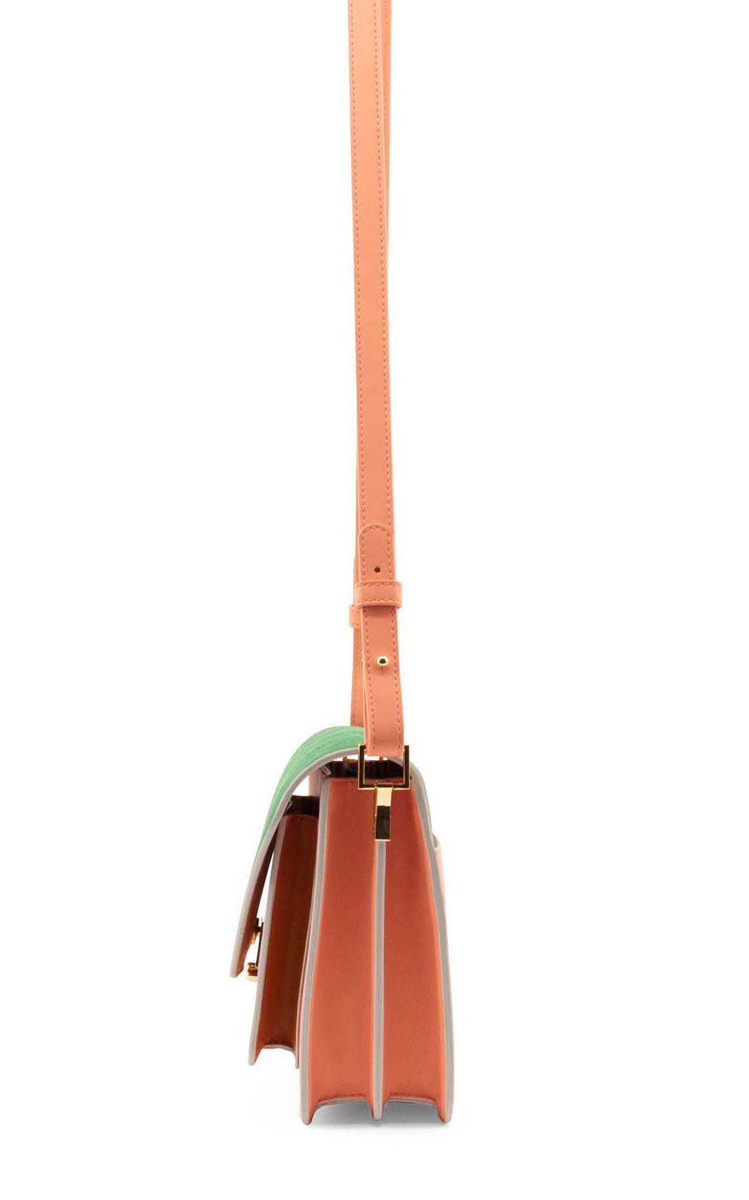 Satchel La Promenade French Pink + Croissant Brown + Paris Green