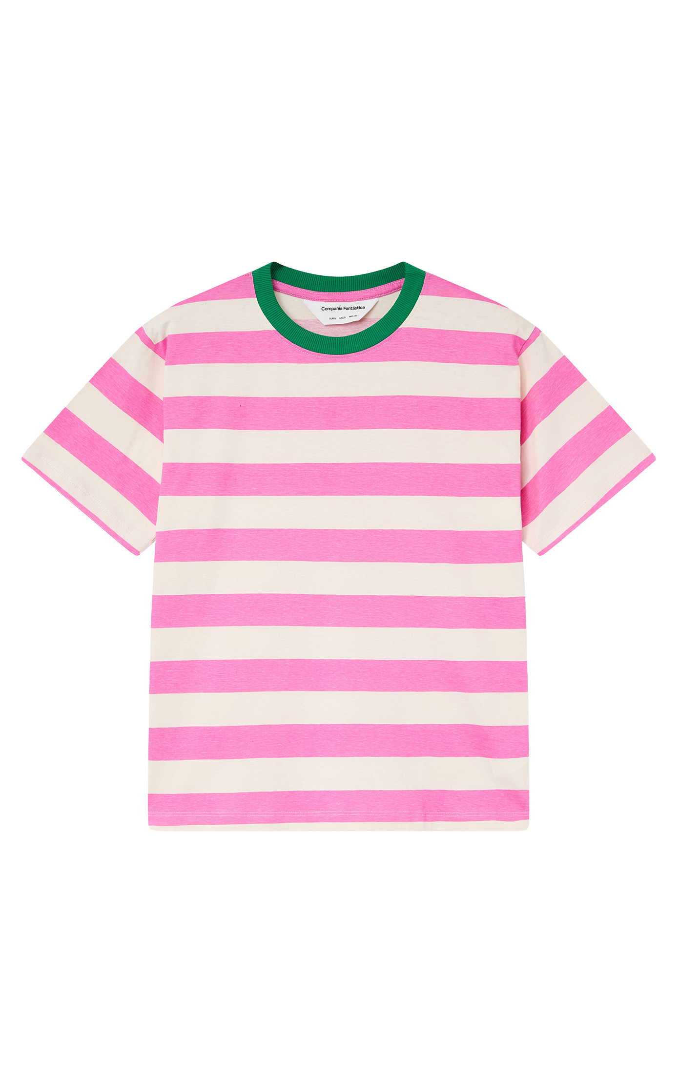 Compania Fantastica - T-shirt With Pink And White Striped Print