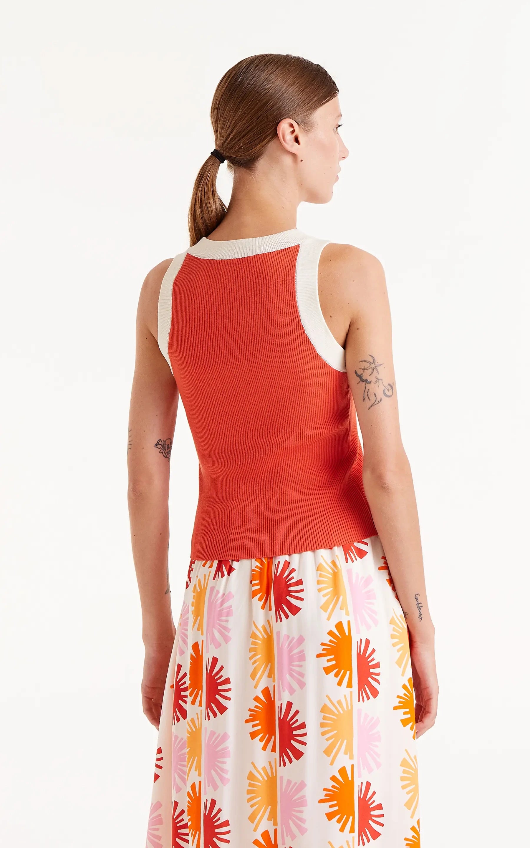 Compania Fantastica - Two Tone Orange Strap Top