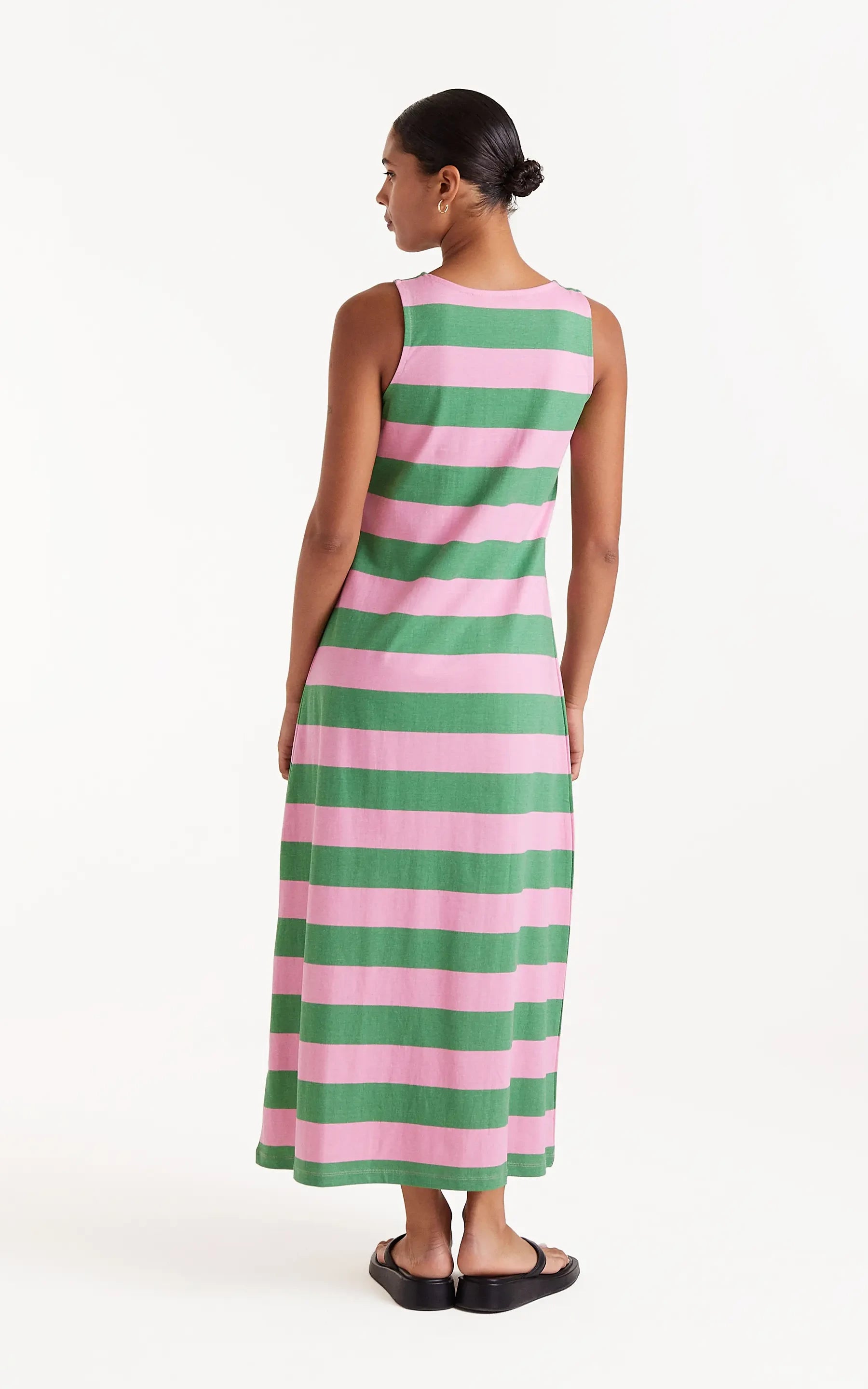 Compania Fantastia - Long Green Striped Dress