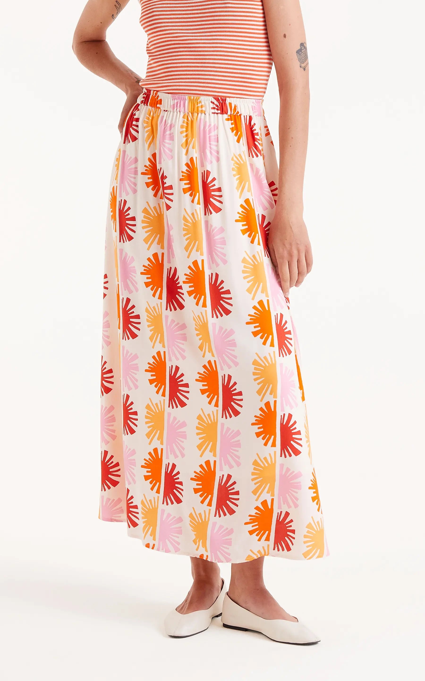 Compania Fantastica - Solei Print Midi Skirt
