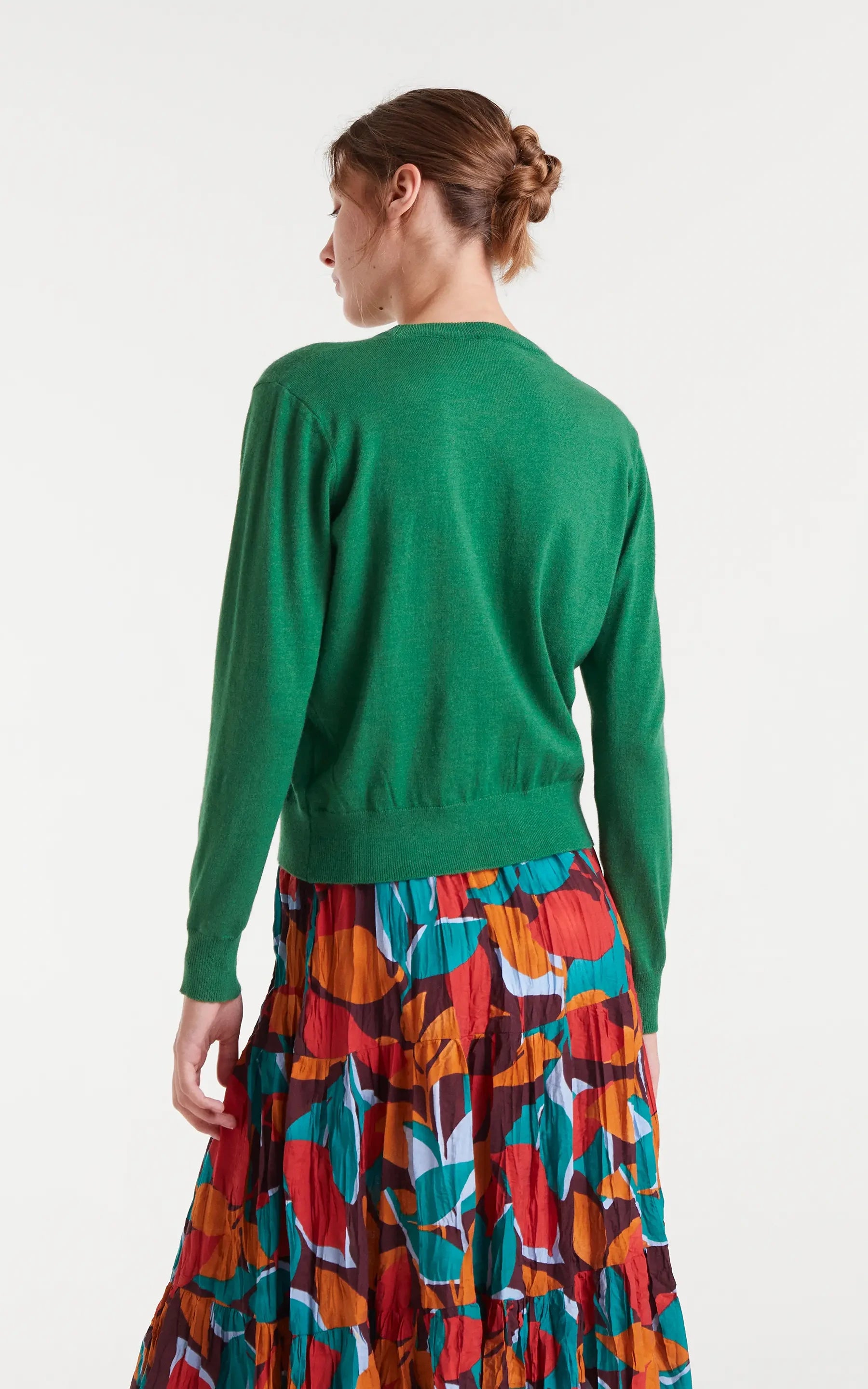 Compania Fantastica - Green Knitted Sweater Heart Print