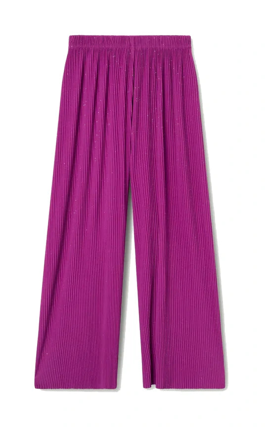 Compania Fantastica - Pleated Crepe Trousers With Magenta Lurex