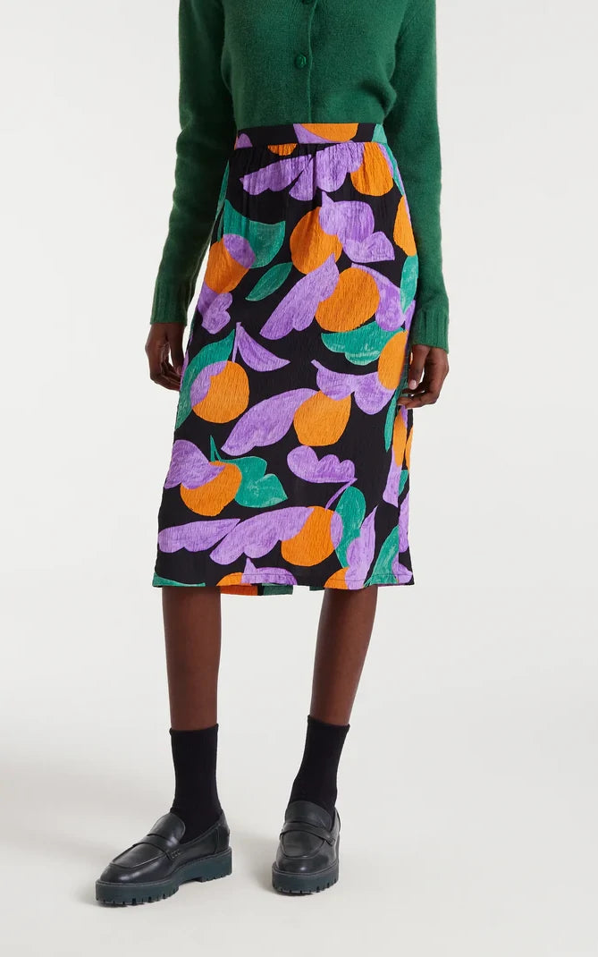Compania Fantastica - Apricot Print Midi Skirt