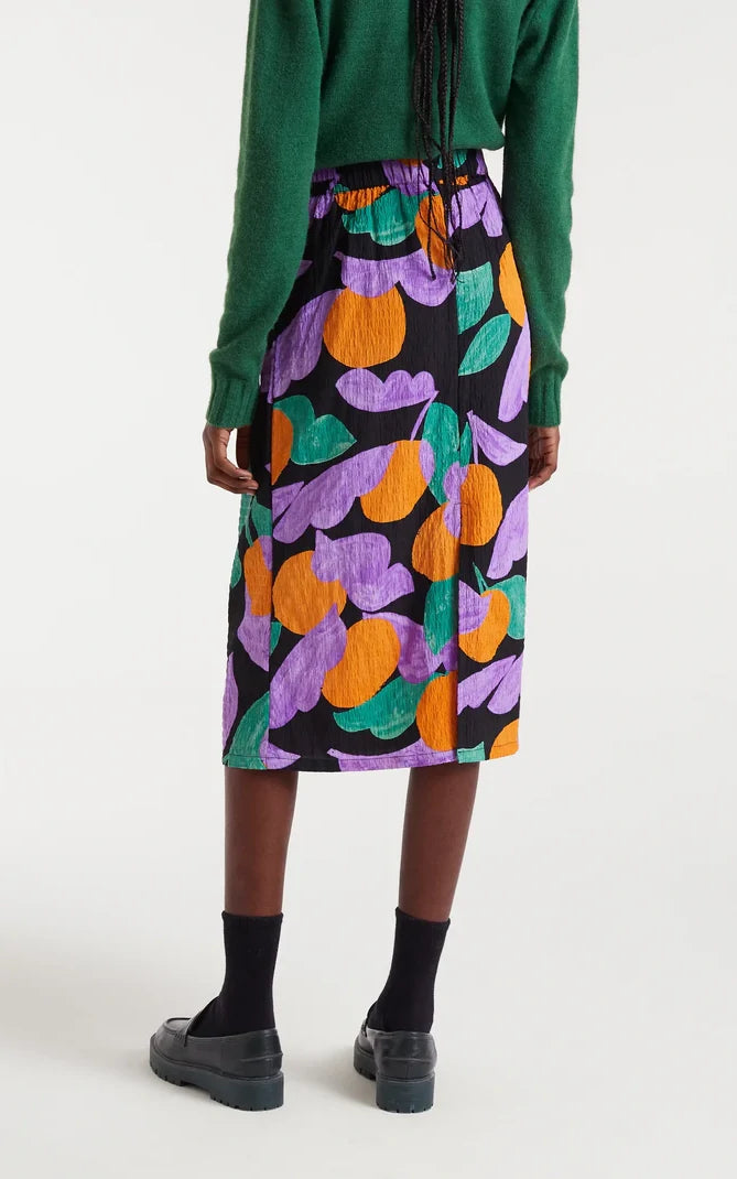 Compania Fantastica - Apricot Print Midi Skirt