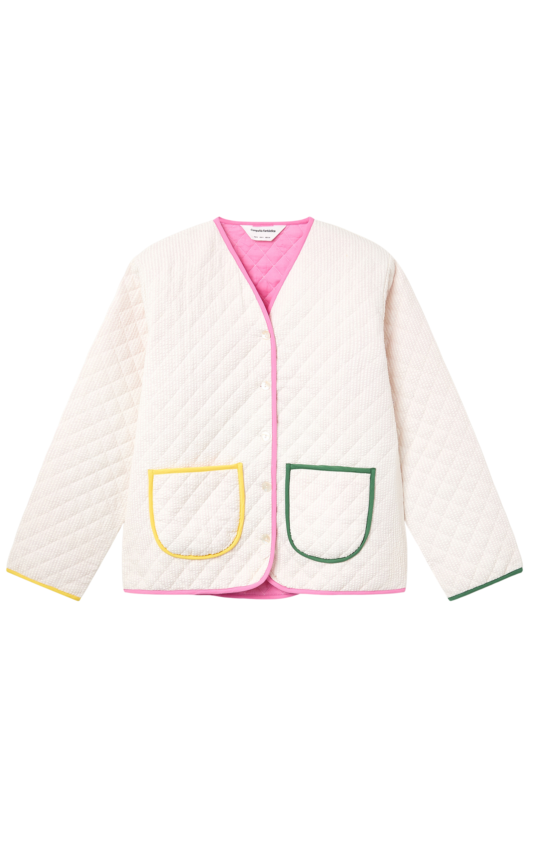 White Jacket With Contrasting Piping