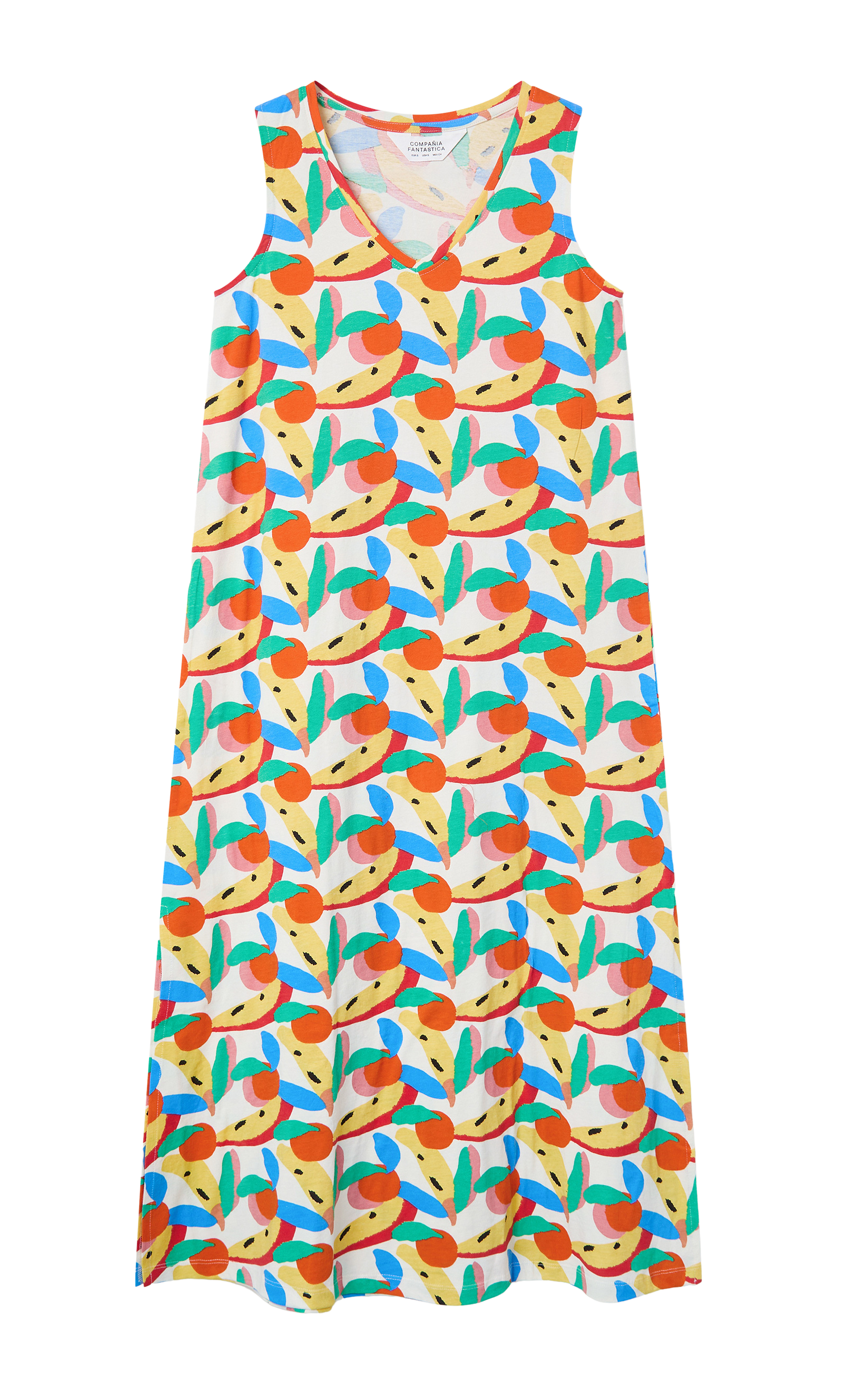 Compania Fantastica - Long Dress With Tutti Frutti Print Small