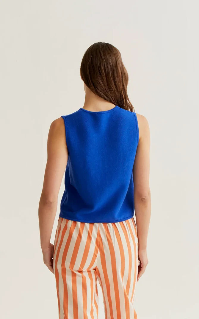 Compania Fantastica - Blue Knit Vest Top