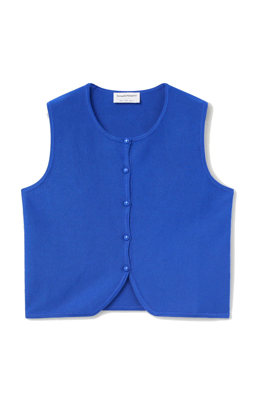 Compania Fantastica - Blue Knit Vest Top