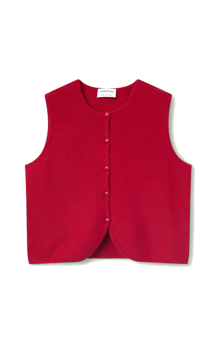 Compania Fantastica - Red Knit Vest Top