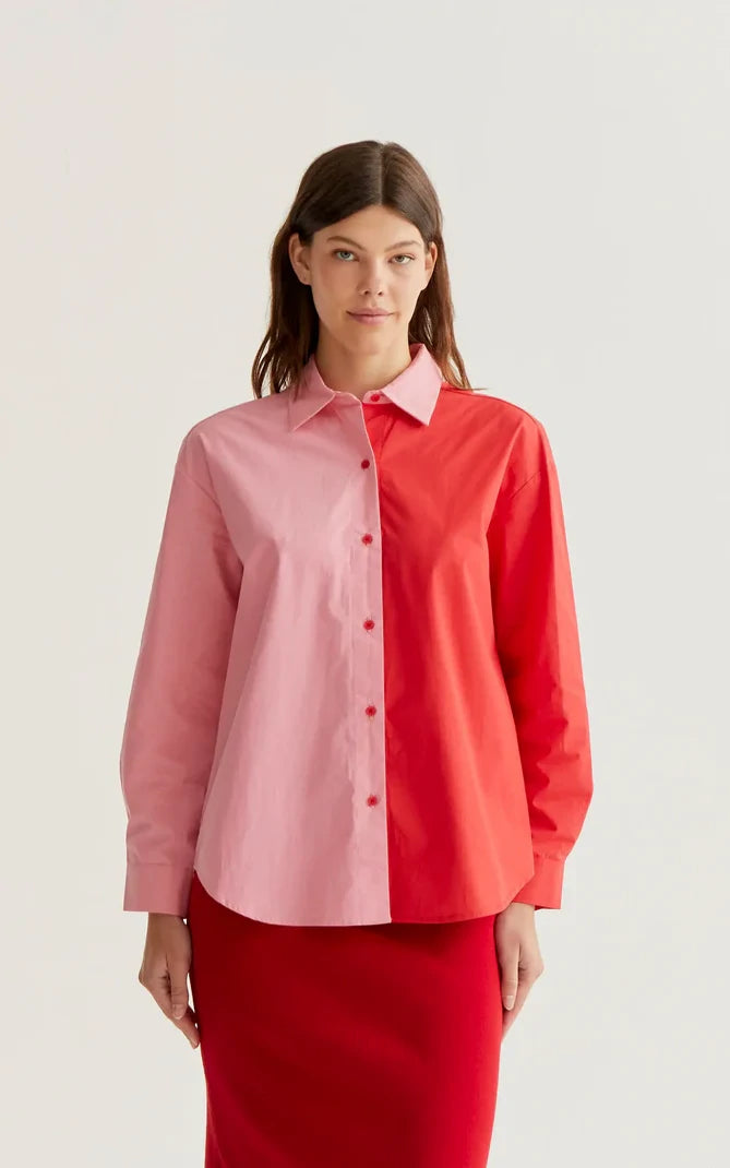 Compania Fantastica - Two Tone Shirt Pink And Red