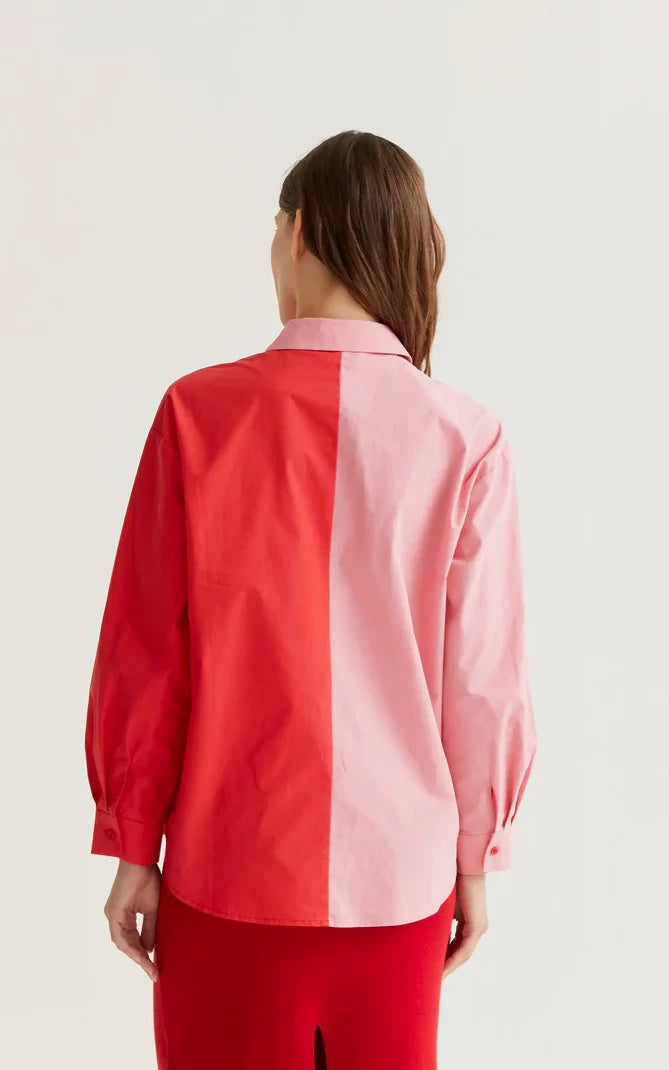 Compania Fantastica - Two Tone Shirt Pink And Red