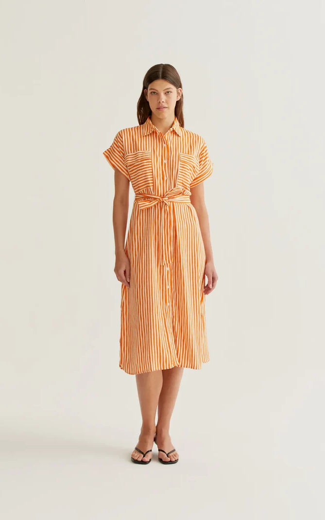 Compania Fantastica - Lavagna Orange Print Midi Dress