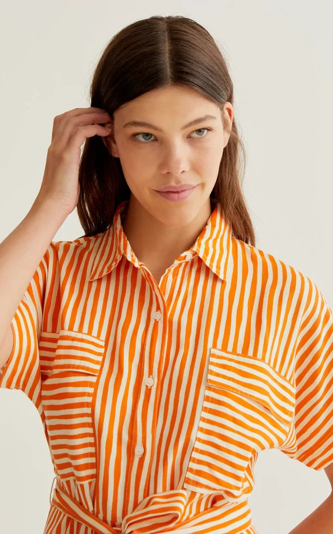 Compania Fantastica - Lavagna Orange Print Midi Dress