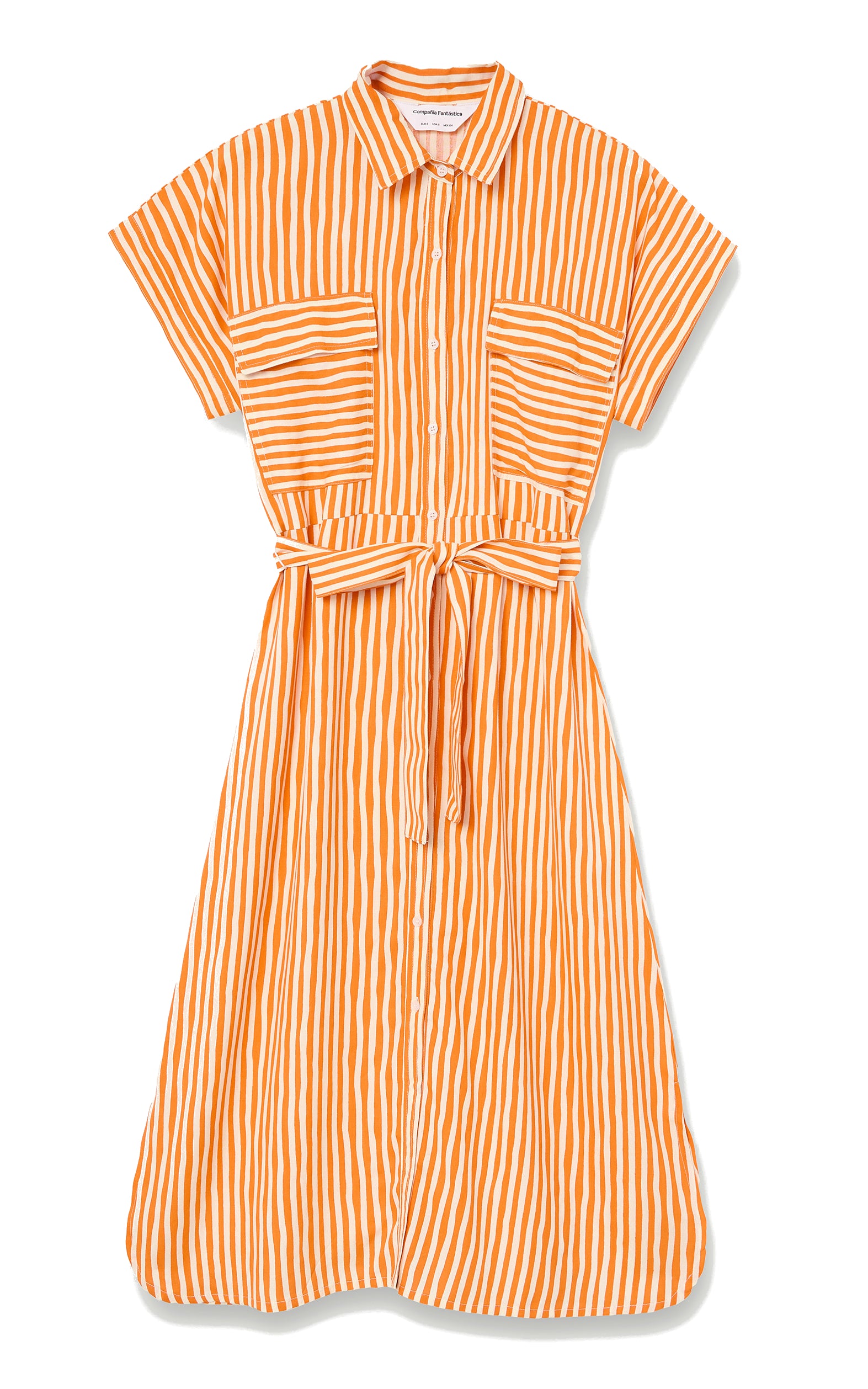 Lavagna Orange Print Midi Dress