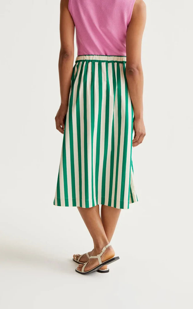 Compania Fantastica - Bamboo Green Print Midi Skirt