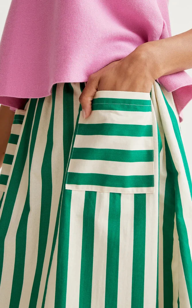 Compania Fantastica - Bamboo Green Print Midi Skirt