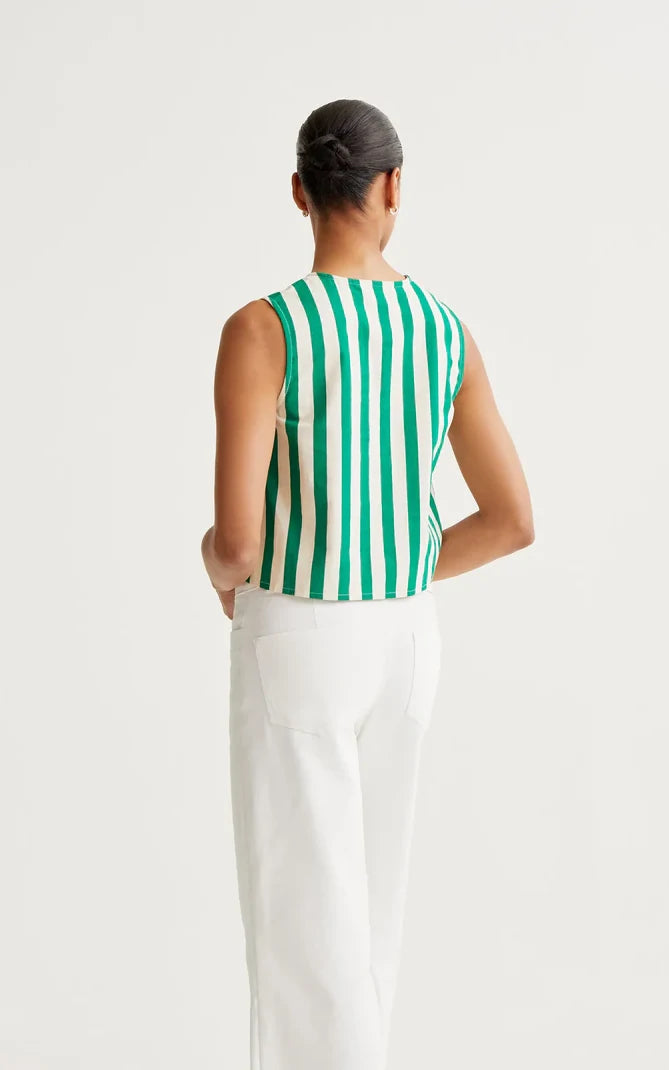 Compania Fantastica - Bamboo Green Print Top