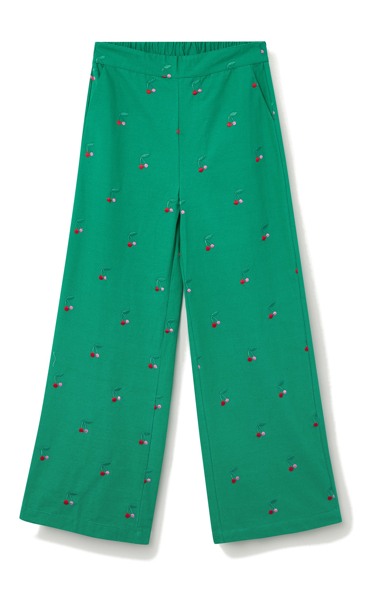 Compania Fantastica - Trousers With Green Cherries Print