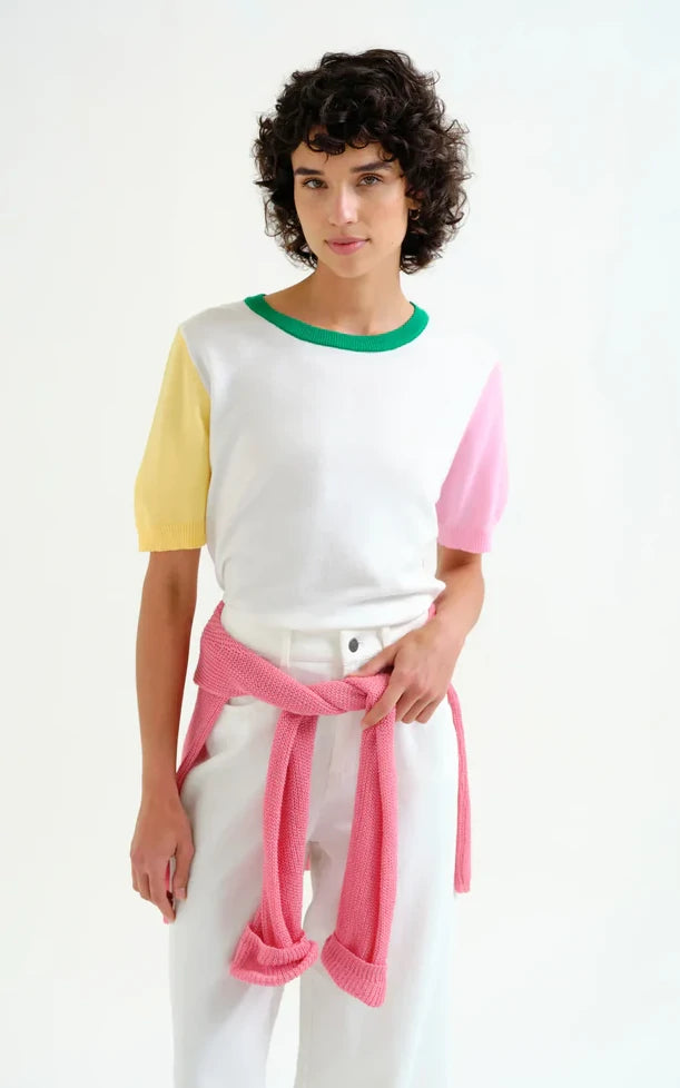 Compania Fantastica - Knit Top With Multicolored Details