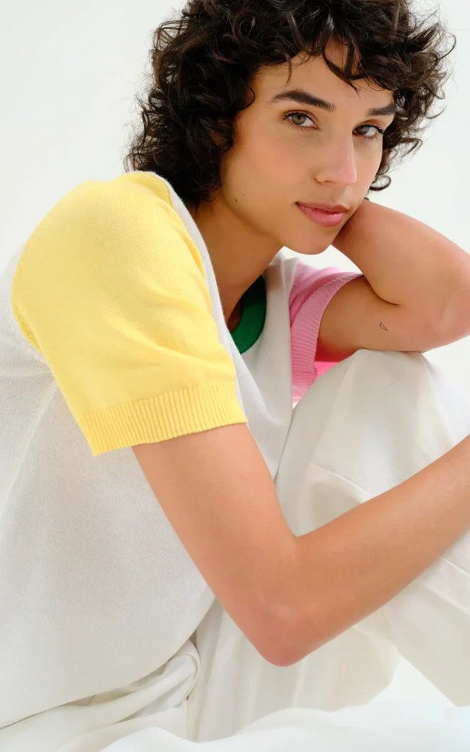 Compania Fantastica - Knit Top With Multicolored Details