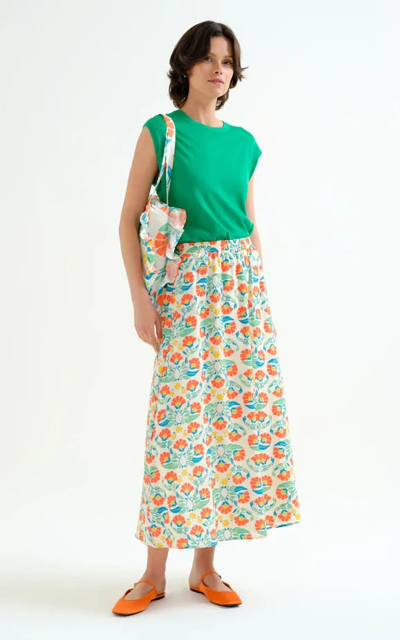 Compania Fantastica - Long Skirt With Small Royal Print