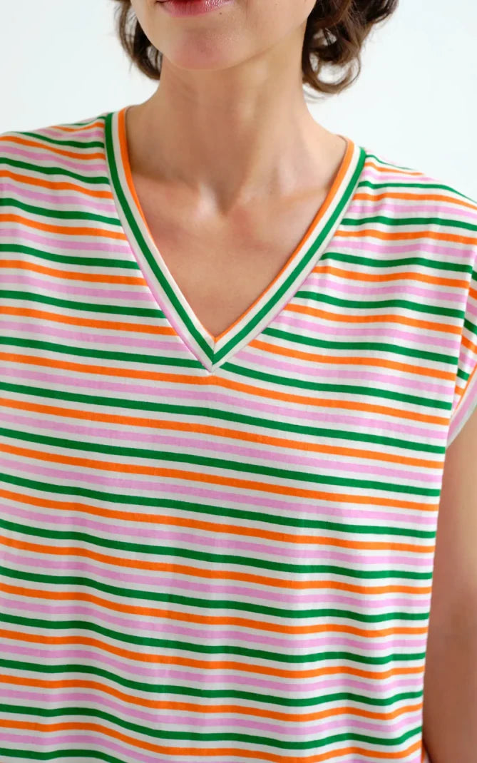 Compania Fantastica - T-shirt Special Multicolored Striped Print