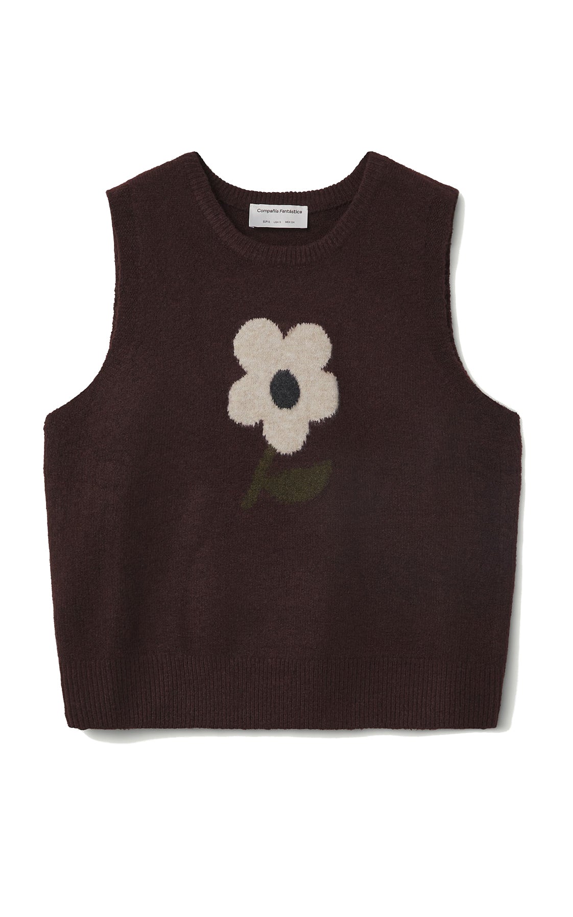Compania Fantastica - Big Flower Print Knit Vest