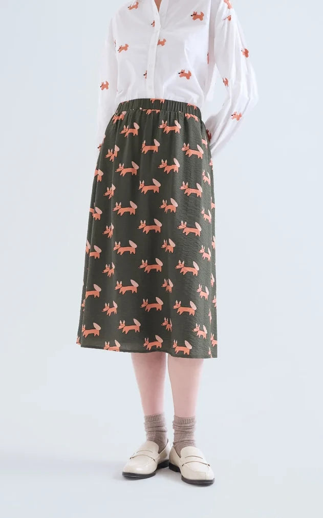 Compania Fantastica - Volpe Print Midi Skirt