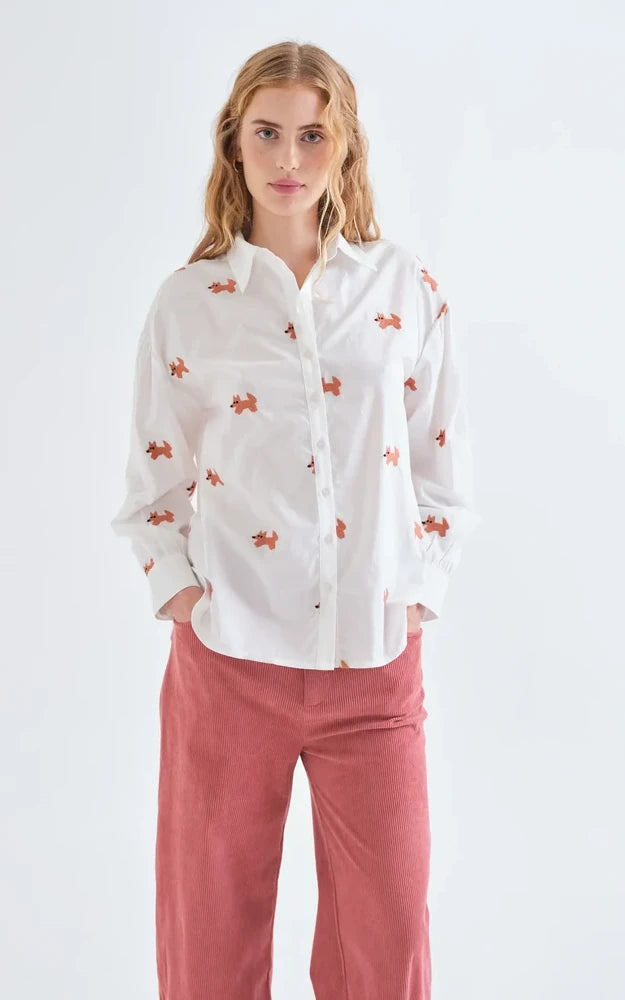 Compania Fantastica - Shirt With Fox Embroidery