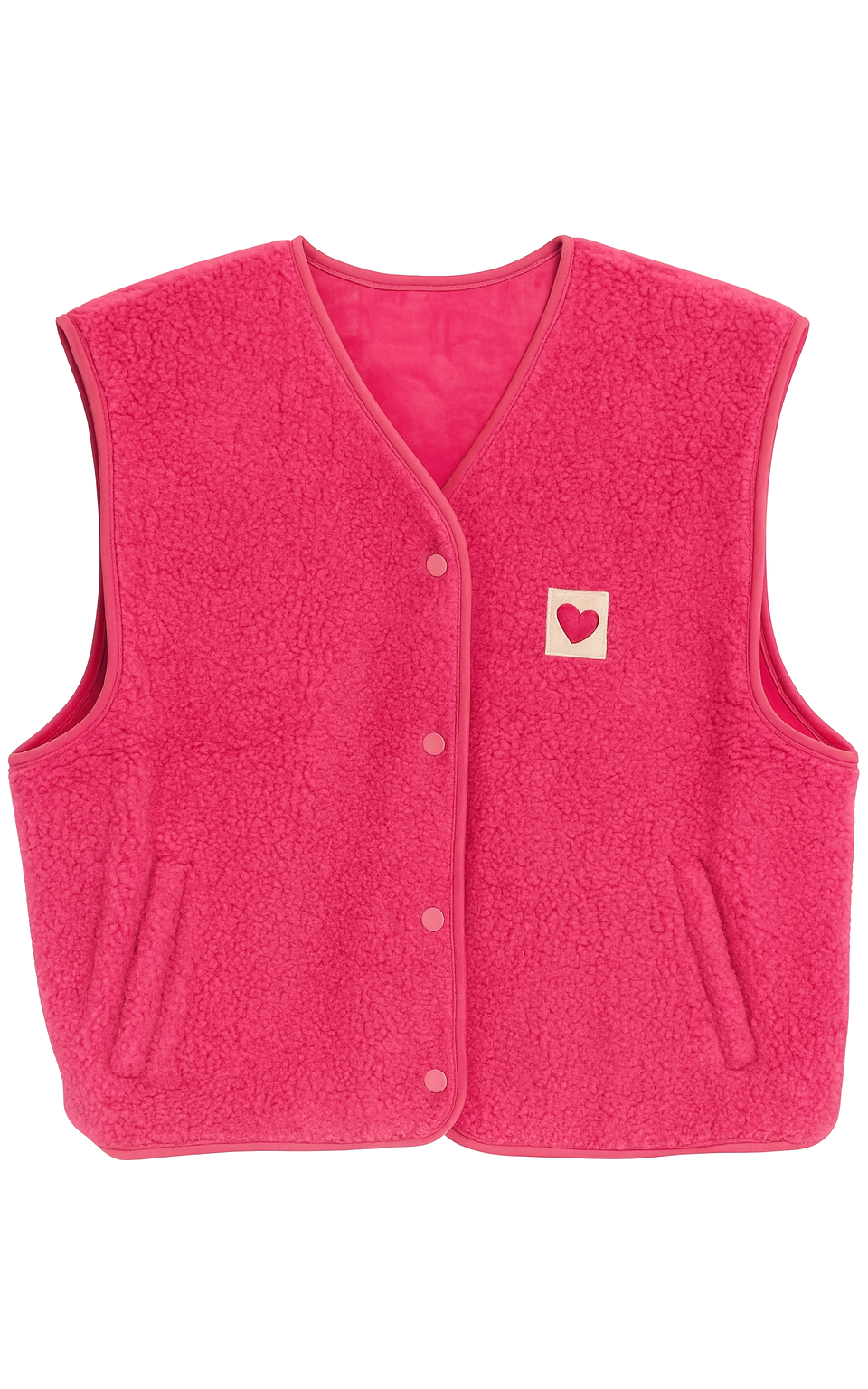 Fushia Teddy Vest Heart