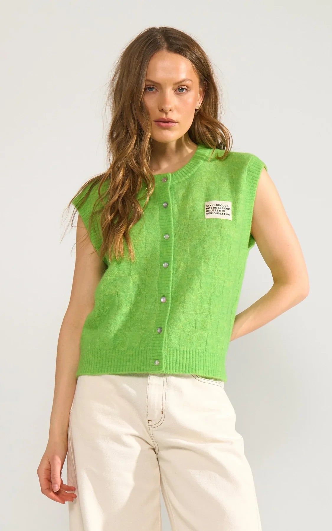 Nümph - Nuriette Check Vest Jasmine Green