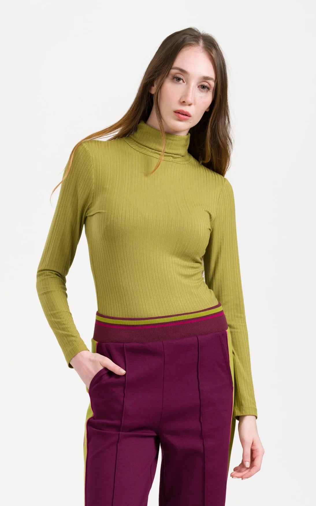 Lalamour - Ruby Top Jersey Rib Golden Cypress