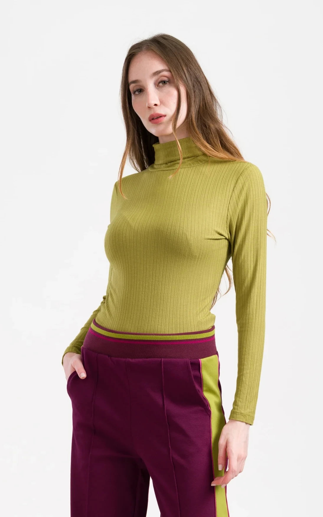 Lalamour - Ruby Top Jersey Rib Golden Cypress