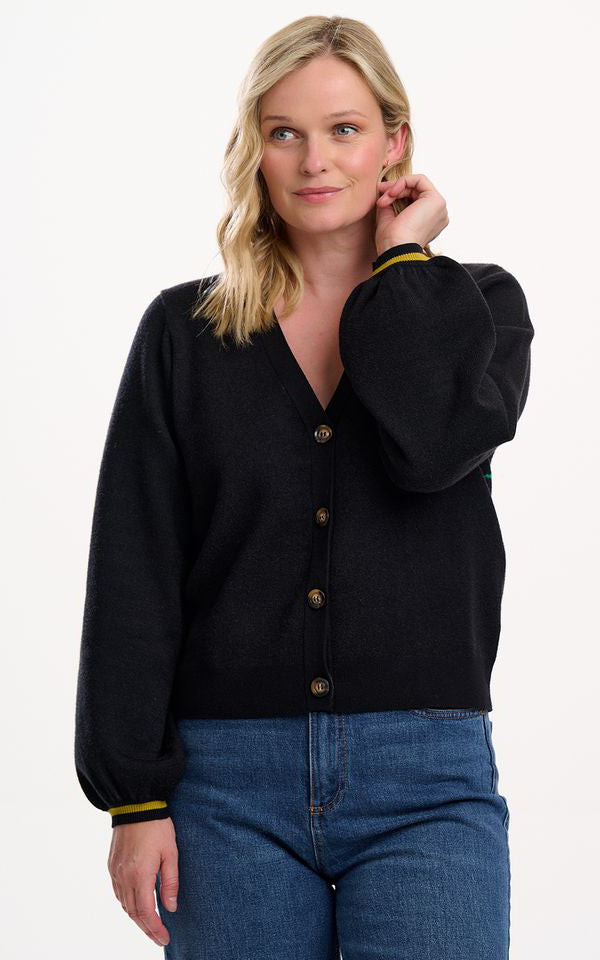 Sugarhill Brighton - Adrian Cardigan Black Snake Floral