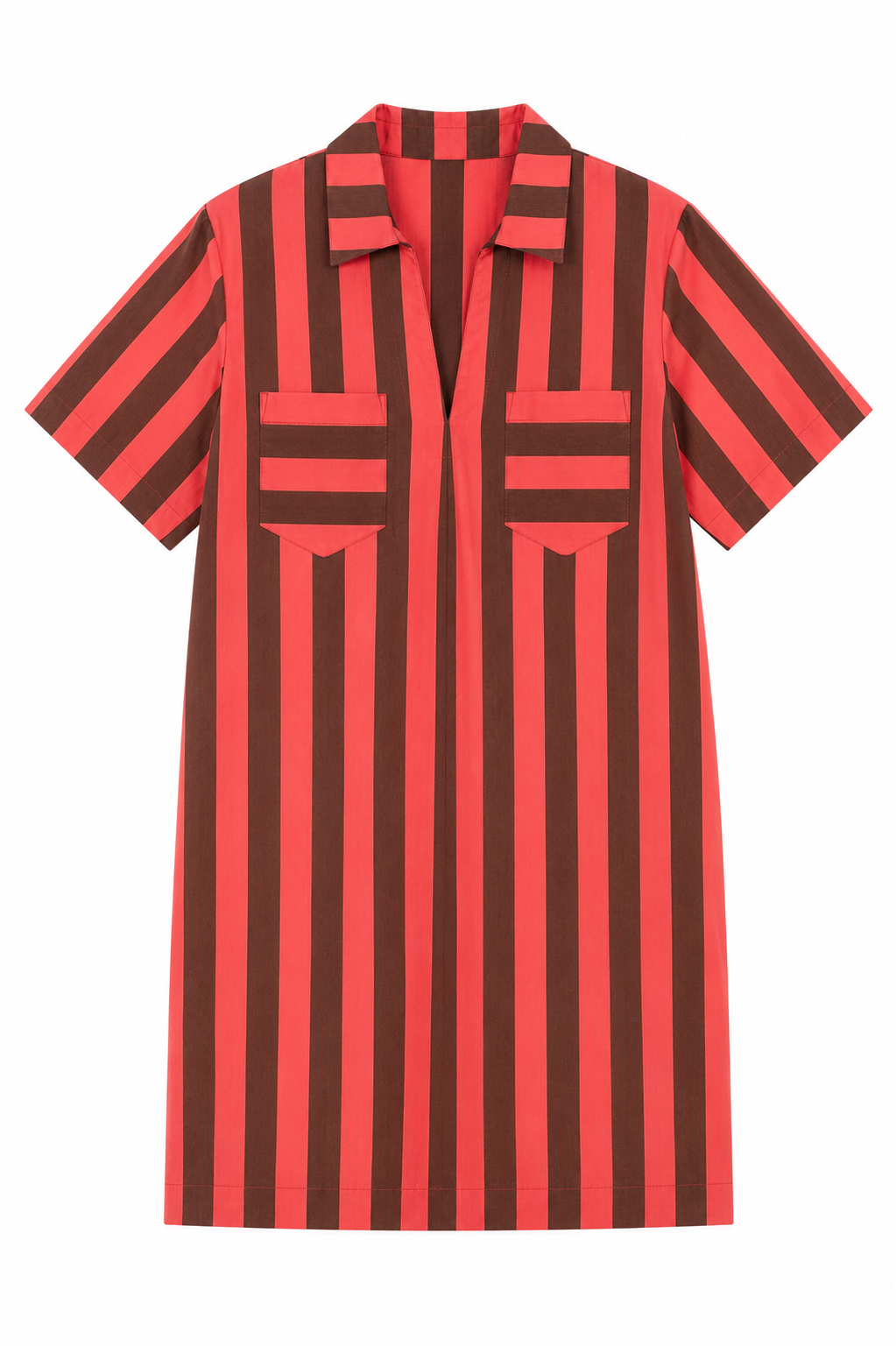 Striped Dress Red Brown