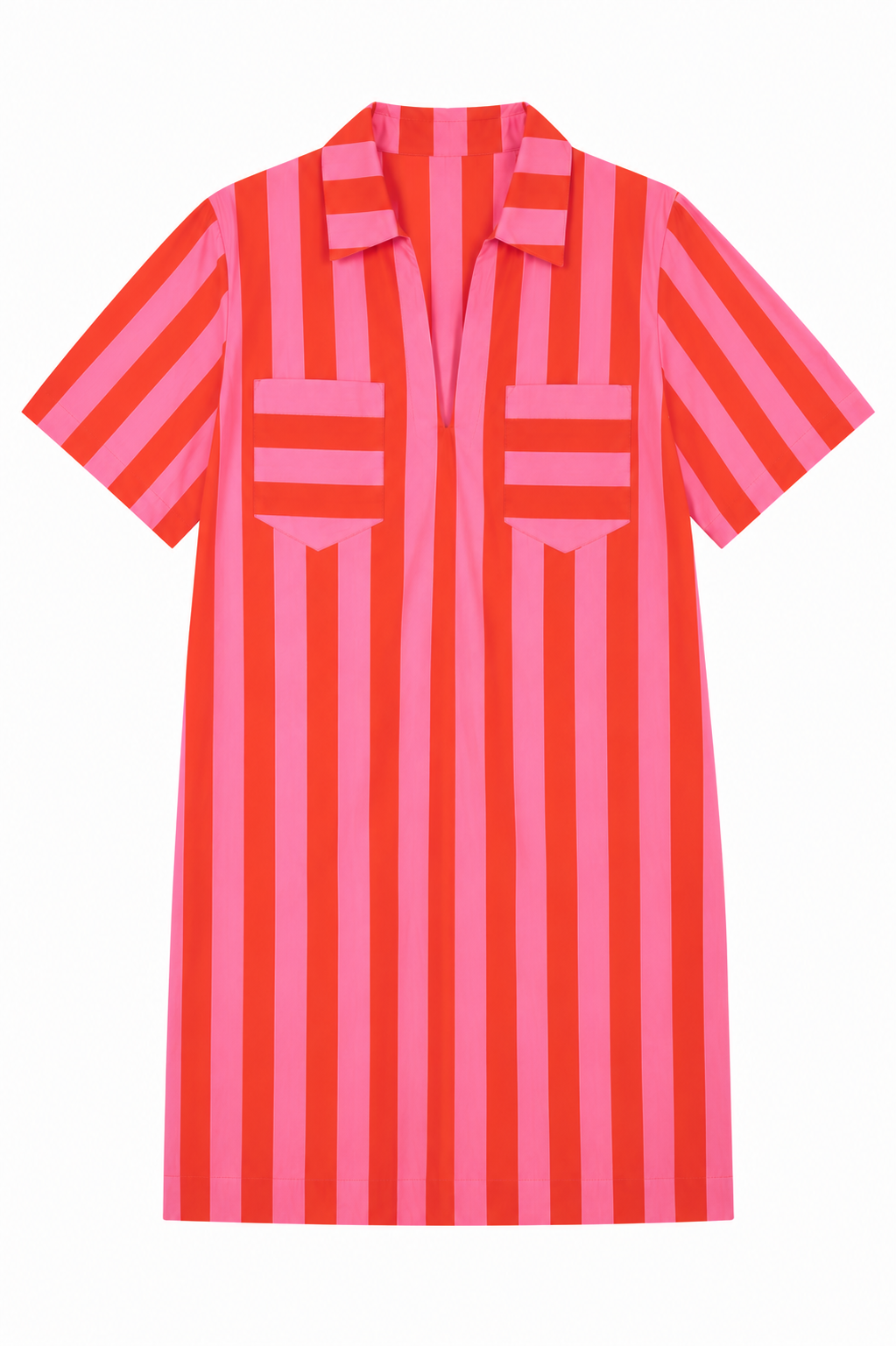 Striped Dress Red Pink