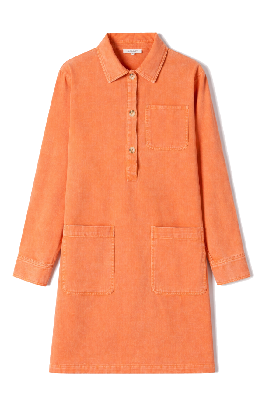 Orange Shirt Dress