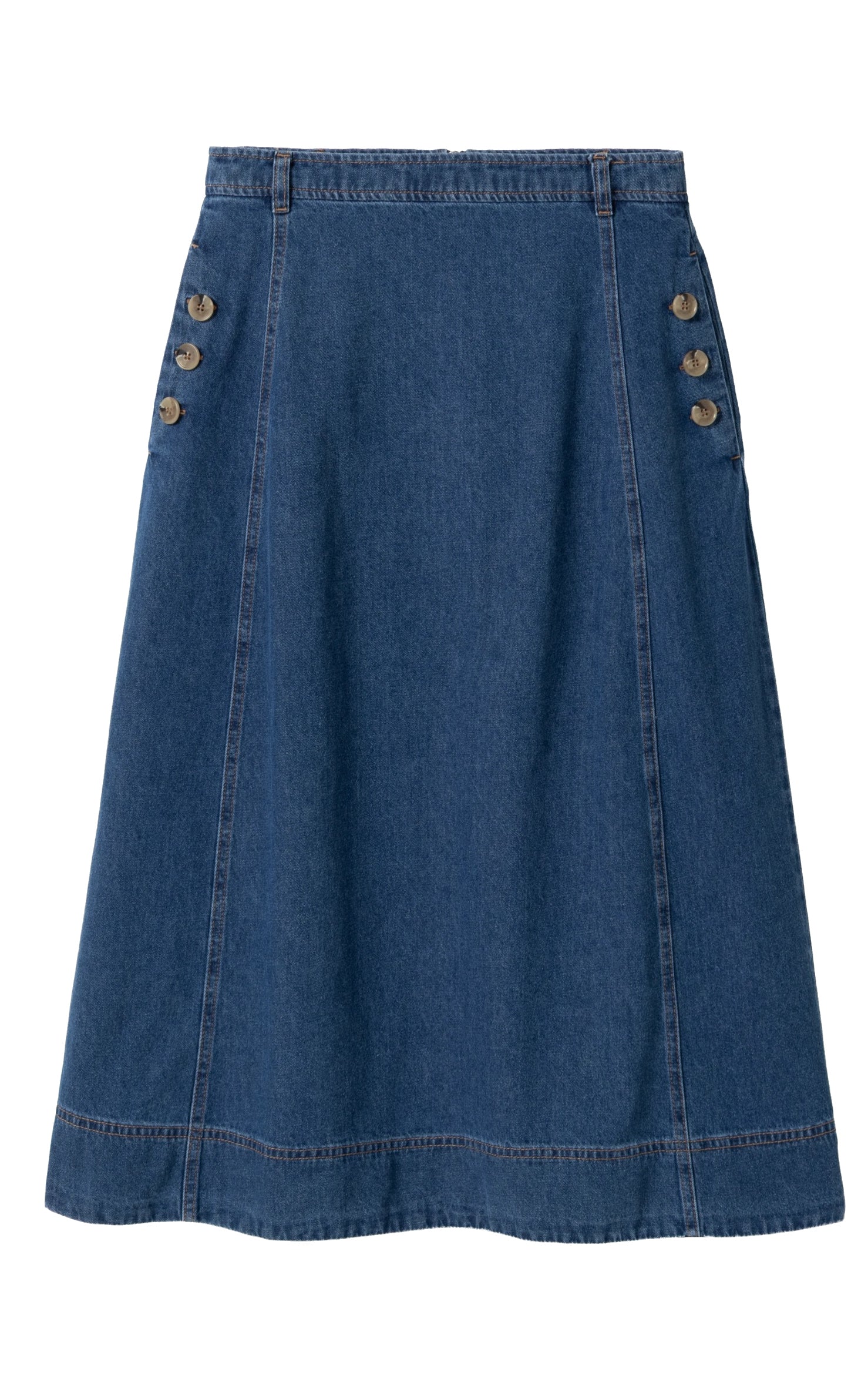 Mademoiselle YéYé - Coffee Flirt Skirt Indigo Blue