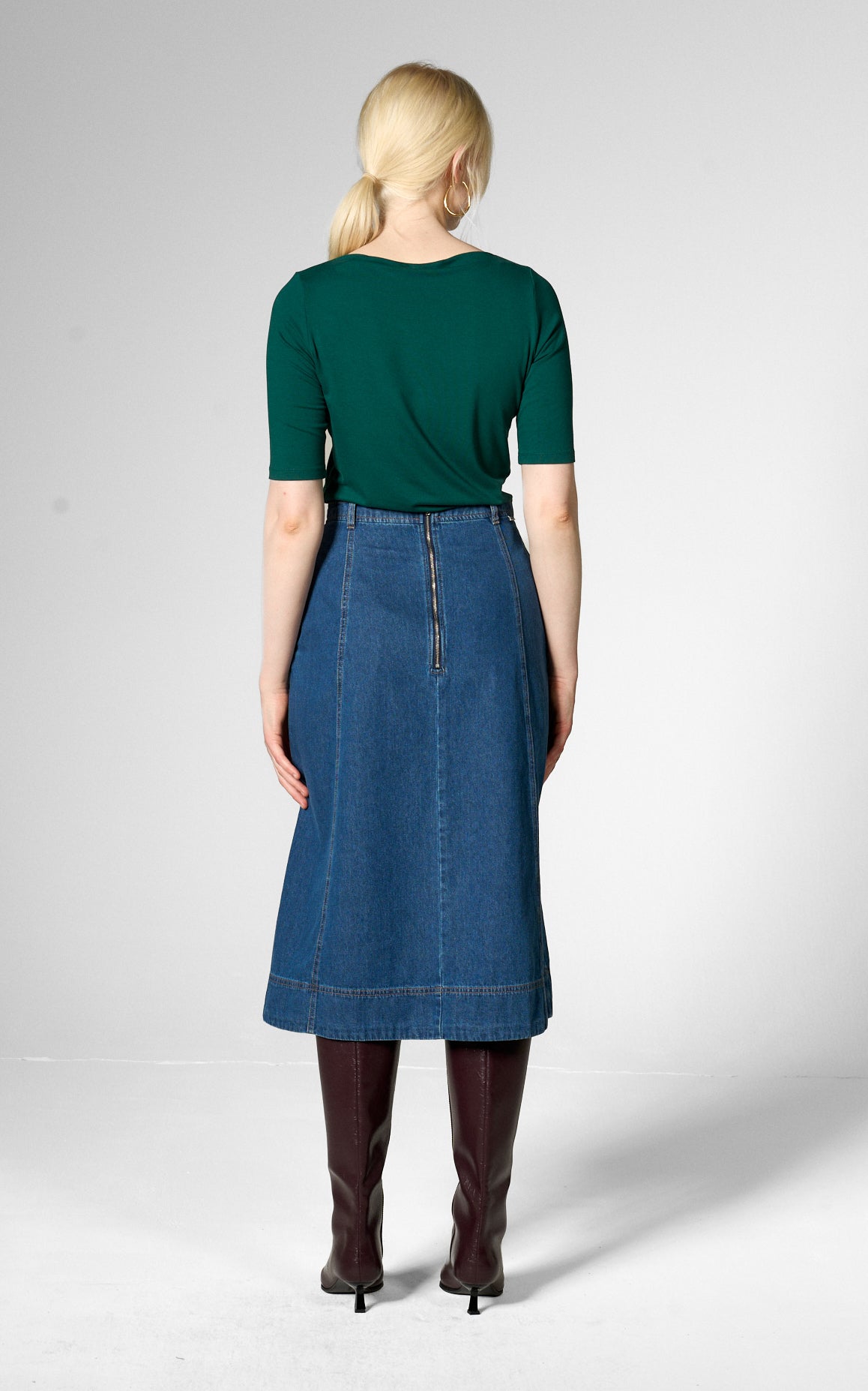 Mademoiselle YéYé - Coffee Flirt Skirt Indigo Blue